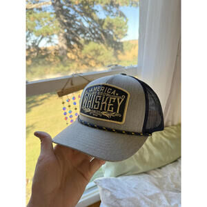 America We Grow Whiskey Trucker Rope Hat